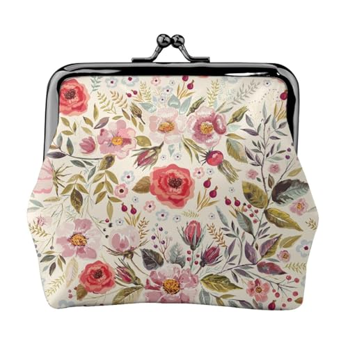 Rustikale Rose Blume Personalisierte Unisex Bedruckte Münzbörse - Premium Mikrofaser Leder Geldbörse mit Schnappverschluss von Hgbbdyyjj