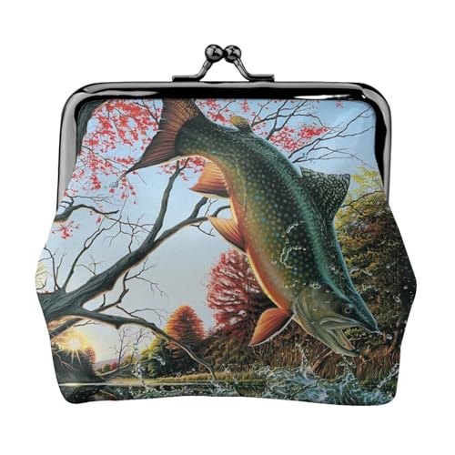 Safflower Flying Fish Personalisierte Unisex Bedruckte Münzbörse – Premium Mikrofaser Leder Geldbörse mit Schnappverschluss von Hgbbdyyjj