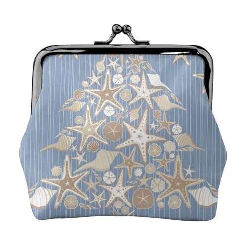 Seashell Weihnachten Personalisierte Unisex Bedruckte Münzbörse - Premium Mikrofaser Leder Geldbörse mit Schnappverschluss von Hgbbdyyjj