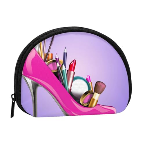 Shoes and Makeup Mini Shell Coin Purse - Compact Zippered Wallet for Coins, Keys & Small Items von Hgbbdyyjj
