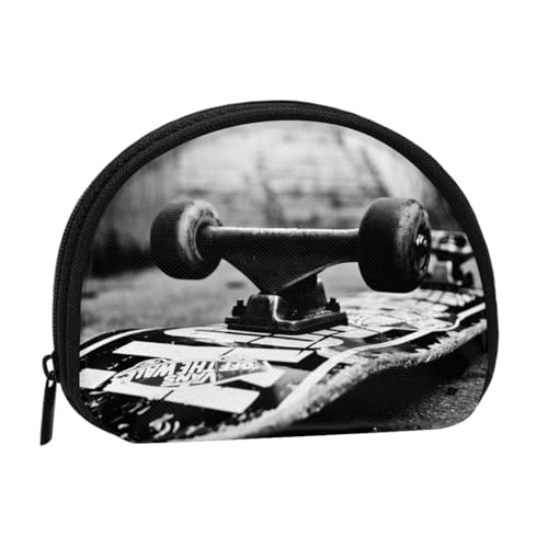 Skate Boards Mini Shell Münzbörse – kompakte Geldbörse mit Reißverschluss für Münzen, Schlüssel und kleine Gegenstände von Hgbbdyyjj