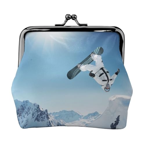 Snowboarding Personalisierte Unisex Bedruckte Münzbörse - Premium Mikrofaser Leder Geldbörse mit Schnappverschluss von Hgbbdyyjj