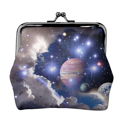 Space Planet Personalisierte Unisex Bedruckte Münzbörse - Premium Mikrofaser Leder Geldbörse mit Schnappverschluss von Hgbbdyyjj