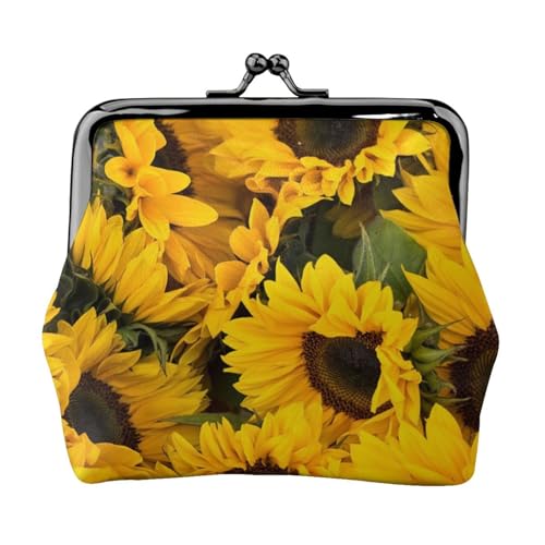 Sunflower Personalisierte Unisex Bedruckte Münzbörse - Premium Mikrofaser Leder Geldbörse mit Schnappverschluss von Hgbbdyyjj