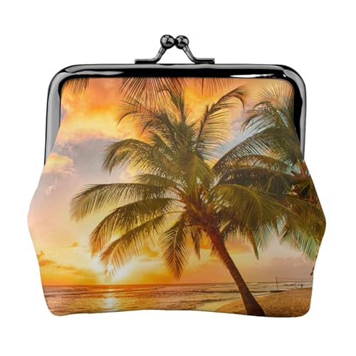 Sunset Personalisierte Unisex Bedruckte Münzbörse - Premium Mikrofaser Leder Geldbörse mit Schnappverschluss von Hgbbdyyjj