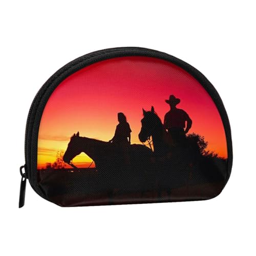 Texas Cowboy Mini Shell Coin Purse - Compact Zippered Wallet for Coins, Keys & Small Items von Hgbbdyyjj
