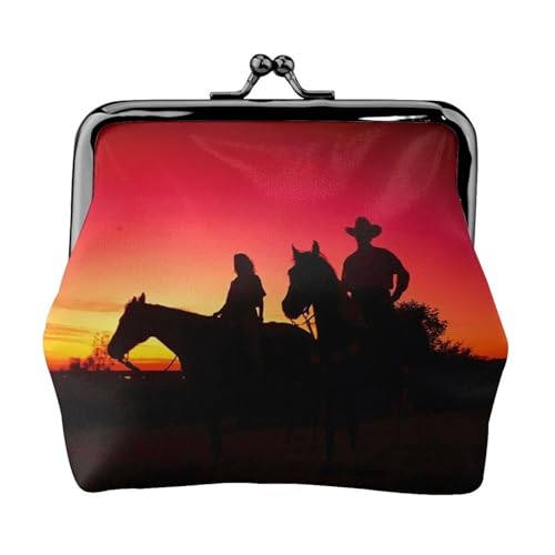 Texas Cowboy Personalisierte Unisex Bedruckte Münzbörse - Premium Mikrofaser Leder Geldbörse mit Schnappverschluss von Hgbbdyyjj