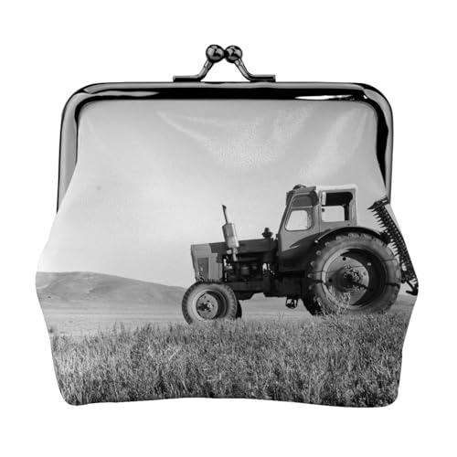 Traktor Landwirtschaft Tranquil Personalisierte Unisex Bedruckte Münzbörse - Premium Mikrofaser Leder Geldbörse mit Schnappverschluss von Hgbbdyyjj