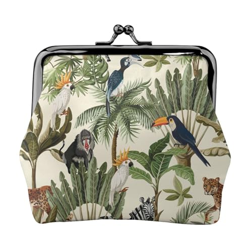 Trees and Animals Personalisierte Unisex Bedruckte Münzbörse – Premium Mikrofaser Leder Geldbörse mit Schnappverschluss von Hgbbdyyjj