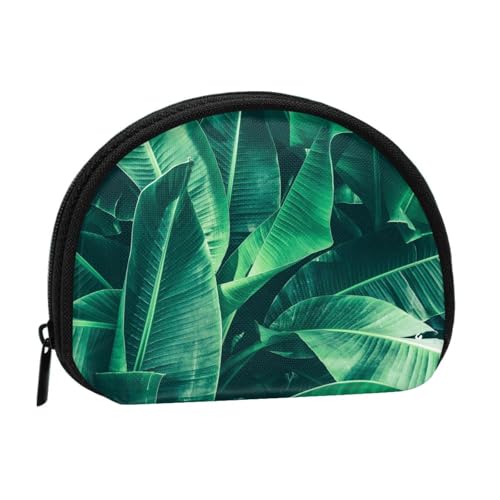 Tropical Banana Leaf Mini Shell Coin Purse - Compact Zippered Wallet for Coins, Keys & Small Items von Hgbbdyyjj