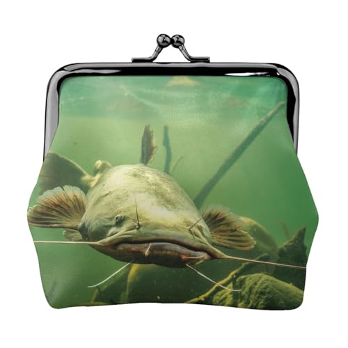 Unterwasser-Wels Personalisierte Unisex Bedruckte Münzbörse - Premium Mikrofaser Leder Geldbörse mit Schnappverschluss von Hgbbdyyjj