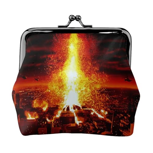 Volcano Personalisierte Unisex Bedruckte Münzbörse – Premium Mikrofaser Leder Geldbörse mit Schnappverschluss von Hgbbdyyjj