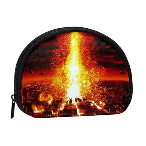 Vulcano Mini Shell Münzbörse – kompakte Geldbörse mit Reißverschluss für Münzen, Schlüssel und kleine Gegenstände von Hgbbdyyjj