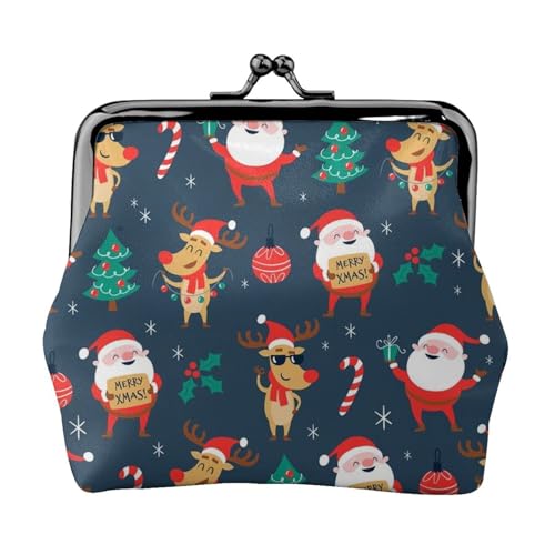 Weihnachtsmann Weihnachten Personalisierte Unisex Bedruckte Münzbörse - Premium Mikrofaser Leder Geldbörse mit Schnappverschluss von Hgbbdyyjj