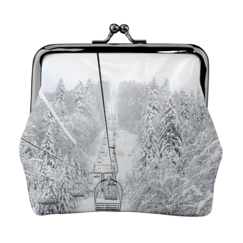 Winter Old Cable Skilift Personalisierte Unisex Bedruckte Münzgeldbörse – Premium Mikrofaser Leder Geldbörse mit Schnappverschluss von Hgbbdyyjj