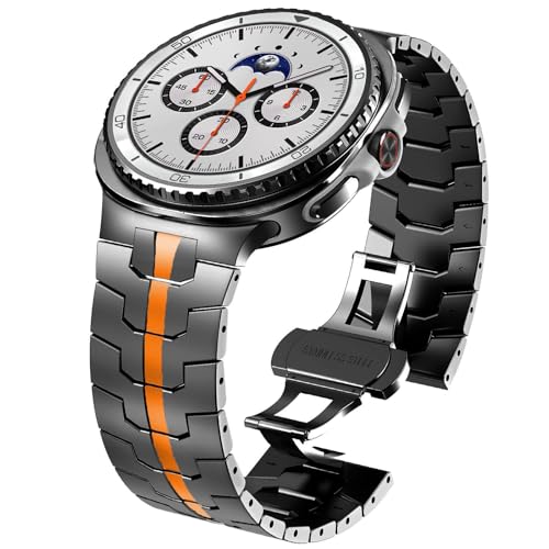 Hgsxst Metallarmbänder für Samsung Galaxy Watch 8 Armband 40mm 44mm/8 Classic 46mm,No Gap Business Edelstahlarmband Metall Ersatzarmband Armbänder für Samsung Watch 8 Armband 40 44 mm von Hgsxst