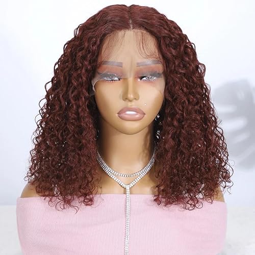 Kurze Lockige Bob 13X6x1 Spitze Front Echthaar Perücken Für Frauen Brasilianische Remy Haar HD Spitze Farbige Tiefe Perücken von Hgvcfcv