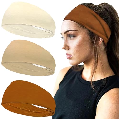 Hgvcfcv Damen Stirnband Einfarbig Stretch Baumwolle Breite Bandana Stirnband Mädchen Haarband Mode Haarschmuck von Hgvcfcv