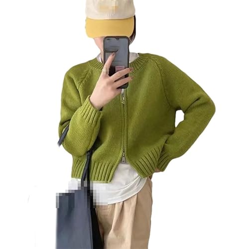 Hgvcfcv Damen-Strickjacke, Warm, Mit Reißverschluss, Langärmelig, Kurzärmelig, Retro-Stil, Lässig, Strickjacke, Locker Hgvcfcv Damen-Strickjacke, Warm, Mit Reißverschluss, Langärmelig, Kurzärmelig, Retro-Stil, Lässig, Strickjacke, Locker von Hgvcfcv