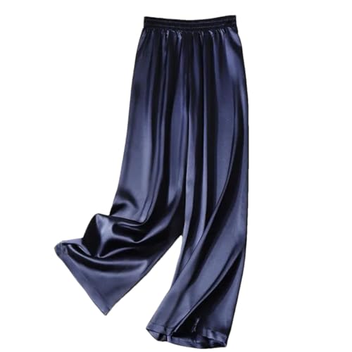 Hgvcfcv Damenhose mit weitem Bein, hohe Taille, Freizeithose, marineblau, L von Hgvcfcv