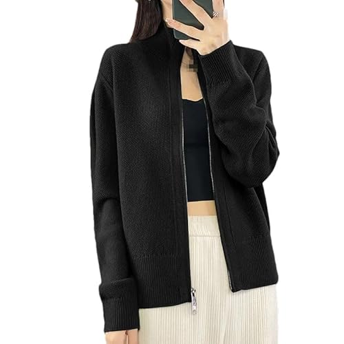 Hgvcfcv Herbst Und Winter Wolle Strickjacke Pullover Damen Rollkragen Langarm Top Damen Gestrickte Schwarze Jacke Hgvcfcv Herbst Und Winter Wolle Strickjacke Pullover Damen Rollkragen Langarm Top Damen Gestrickte Schwarze Jacke von Hgvcfcv