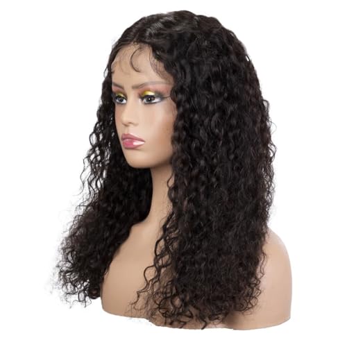 Lockige Echthaar-Perücke Für Frauen, Tiefe Welle, Spitze, Brasilianisches Haar, Transparente, Lockige Bob-Perücke, 16 Zoll, Natürliche Perücken von Hgvcfcv