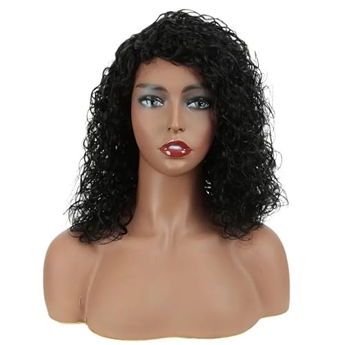 Verworrene Lockige Echthaar-Spitzenperücken Für Schwarze Frauen, Peruanisches Remy-Haar, Natürliche Wellen-Spitzenperücke von Hgvcfcv