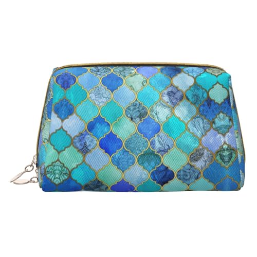 Hgvcse Kosmetiktasche aus PVC-Leder, Make-up-Stein-Muster, Reißverschluss, Reise-Kosmetik-Organizer, täglicher Gebrauch, Aufbewahrungstasche, Weiß, Einheitsgröße, Weiß, One Size von Hgvcse