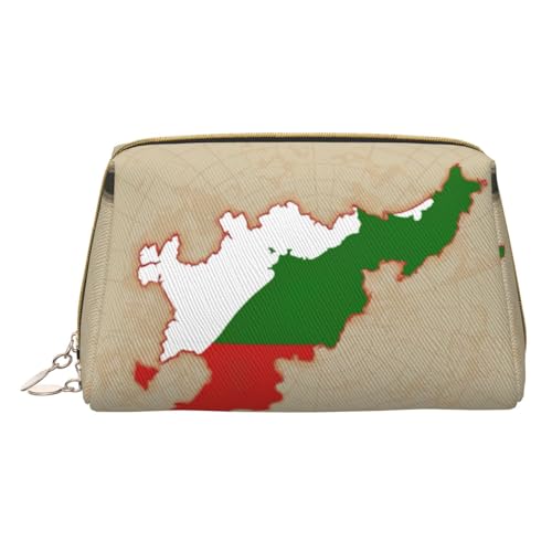 Hgvcse Kosmetiktasche aus PVC-Leder, Motiv: Flagge der Republik Map03, Reise-Kosmetik-Organizer, für den täglichen Gebrauch, Weiss/opulenter Garten, Einheitsgröße von Hgvcse