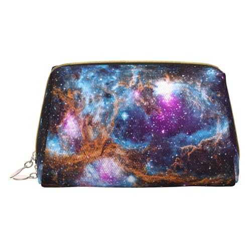 Hgvcse Kosmetiktasche aus PVC-Leder, Motiv: Galaxie, Reißverschluss, Reise-Kosmetik-Organizer, täglicher Gebrauch, Weiß, Einheitsgröße, Weiß, One Size von Hgvcse