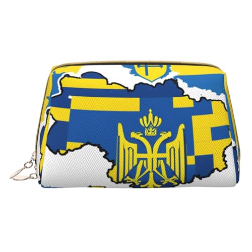 Hgvcse Kosmetiktasche aus PVC-Leder, Motiv: Makeupukraine-Flagge, Karte 01, Reißverschluss, Reise-Kosmetik-Organizer für den täglichen Gebrauch, Weiss/opulenter Garten, Einheitsgröße von Hgvcse