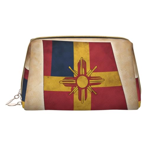 Hgvcse Kosmetiktasche aus PVC-Leder, Motiv: Mexiko, einfache Flagge, Reißverschluss, Reise-Kosmetik-Organizer, für den täglichen Gebrauch, Weiss/opulenter Garten, Einheitsgröße von Hgvcse