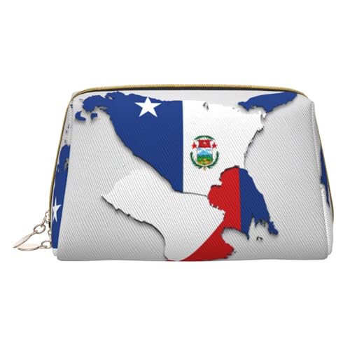 Hgvcse Kosmetiktasche aus PVC-Leder mit Makeuppanama-Flagge, Karte 02, Reise-Kosmetik-Organizer für den täglichen Gebrauch, Weiss/opulenter Garten, Einheitsgröße von Hgvcse