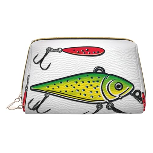 Hgvcse Lure04 Make-up-Tasche aus PVC-Leder, mit Reißverschluss, Reise-Kosmetik-Organizer, für den täglichen Gebrauch, Weiss/opulenter Garten, Einheitsgröße von Hgvcse