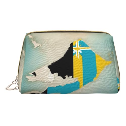 Hgvcse Make-up-Bahamas-Tasche aus PVC-Leder, mit Reißverschluss, Reise-Kosmetik-Organizer für den täglichen Gebrauch, Weiss/opulenter Garten, Einheitsgröße von Hgvcse
