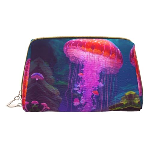 Hgvcse Make-up-Magic-Pilz-Tasche aus PVC-Leder, mit Reißverschluss, Reise-Kosmetik-Organizer, für den täglichen Gebrauch, Weiss/opulenter Garten, Einheitsgröße von Hgvcse