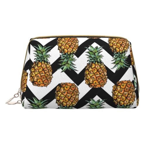 Hgvcse Make-up-Sommer-Ananas-Tasche aus PVC-Leder, mit Reißverschluss, Reise-Kosmetik-Organizer, für den täglichen Gebrauch, Weiss/opulenter Garten, Einheitsgröße von Hgvcse