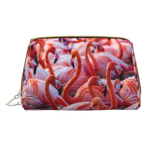 Hgvcse Make-up-Tasche aus PVC-Leder, Flamingo-Tasche, Reißverschluss, Reise-Kosmetik-Organizer, täglicher Gebrauch, Aufbewahrungstasche, Weiß, Einheitsgröße, Weiß, One Size von Hgvcse