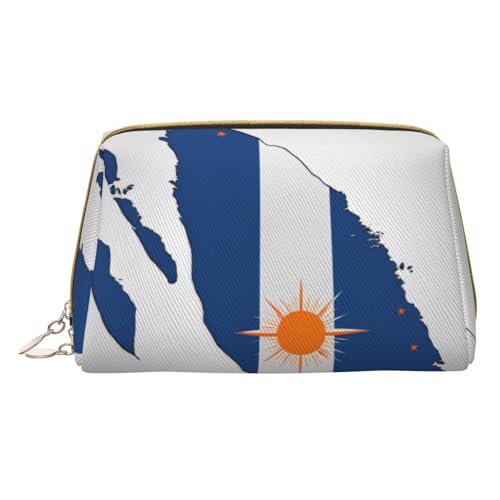 Hgvcse Make-up-Tasche aus PVC-Leder, Motiv: Flagge der Inseln, Map04, mit Reißverschluss, Reise-Kosmetik-Organizer für den täglichen Gebrauch, Weiss/opulenter Garten, Einheitsgröße von Hgvcse