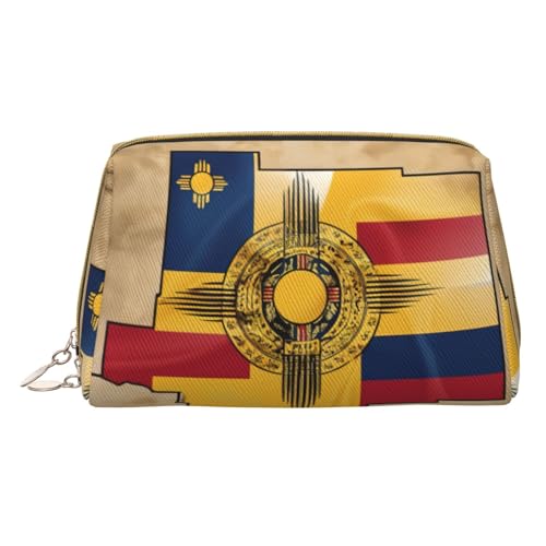 Hgvcse Make-up-Tasche aus PVC-Leder, Motiv: Mexiko-Flagge, Map01, mit Reißverschluss, Reise-Kosmetik-Organizer für den täglichen Gebrauch, Weiss/opulenter Garten, Einheitsgröße von Hgvcse