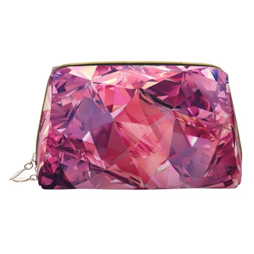 Hgvcse Make-up-Tasche aus PVC-Leder, Rautenmuster, Reißverschluss, Reise-Kosmetik-Organizer für den täglichen Gebrauch, Weiss/opulenter Garten, Einheitsgröße von Hgvcse