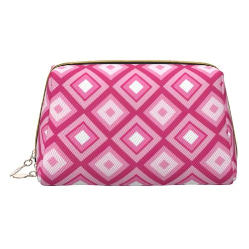 Hgvcse Make-up-Tasche aus PVC-Leder, Rautenmuster, Reißverschluss, Reise-Kosmetik-Organizer für den täglichen Gebrauch, Weiss/opulenter Garten, Einheitsgröße von Hgvcse