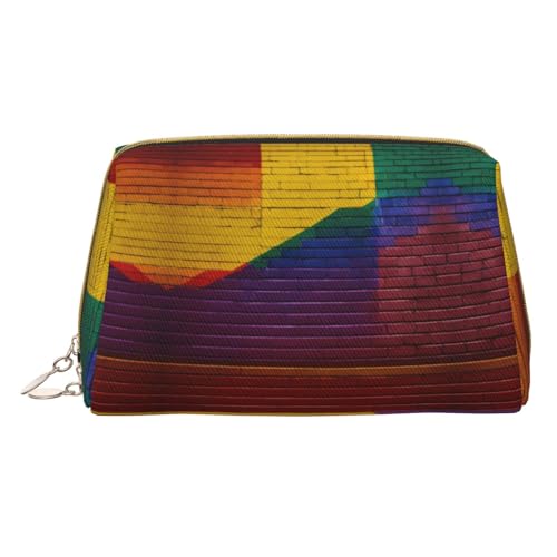 Hgvcse Make-up-Tasche aus PVC-Leder, bunt, mit Reißverschluss, Reise-Kosmetik-Organizer für den täglichen Gebrauch, Weiß, Einheitsgröße, Weiß, One Size von Hgvcse