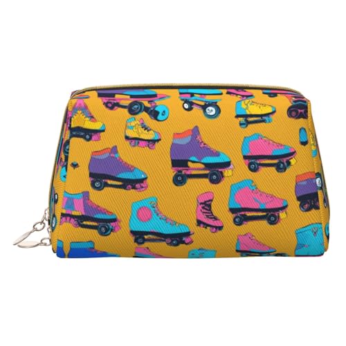 Hgvcse Make-up-Tasche aus PVC-Leder, bunt, mit Reißverschluss, Reise-Kosmetik-Organizer für den täglichen Gebrauch, Weiß, Einheitsgröße, Weiß, One Size von Hgvcse