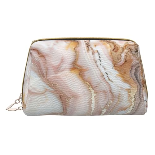 Hgvcse Make-up-Tasche aus PVC-Leder, goldfarben, Marmor, mit Reißverschluss, Reise-Kosmetik-Organizer, für den täglichen Gebrauch, Weiss/opulenter Garten, Einheitsgröße von Hgvcse