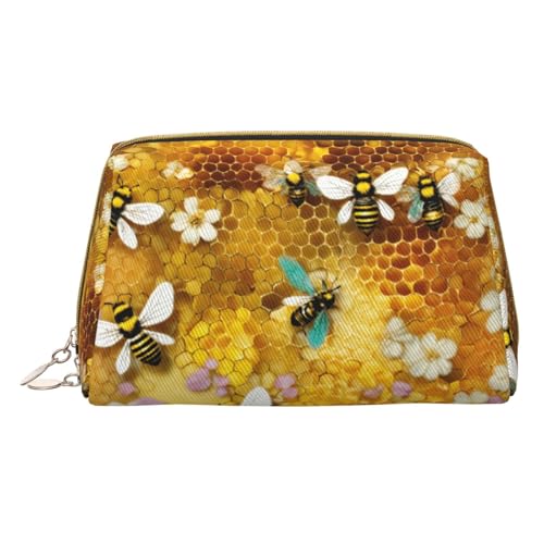 Hgvcse Make-upbee-Fliegertasche aus PVC-Leder, mit Reißverschluss, Reise-Kosmetik-Organizer, täglicher Gebrauch, Aufbewahrungstasche, Weiß, Einheitsgröße, Weiß, One Size von Hgvcse