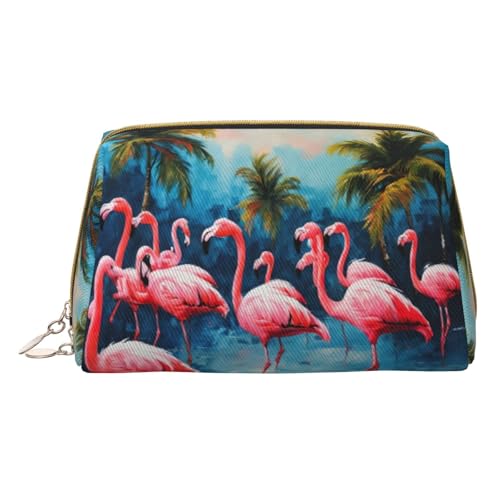 Hgvcse Make-upmany Kosmetiktasche aus PVC-Leder, Flamingos, mit Reißverschluss, für Reisen, Kosmetik, Organizer, täglicher Gebrauch, Weiß, Einheitsgröße, Weiß, One Size von Hgvcse