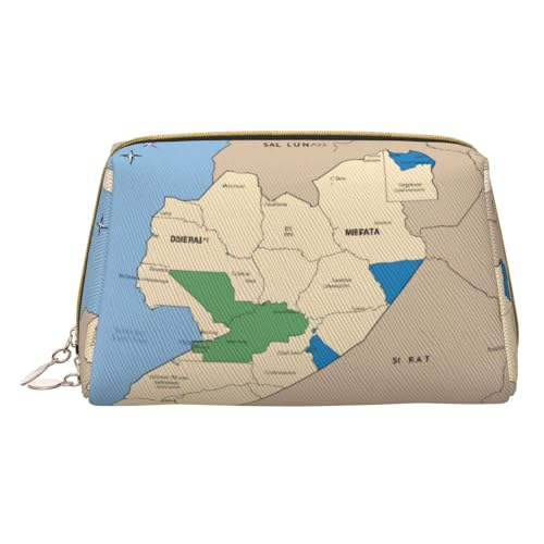 Hgvcse Make-upoupsouth Sudan Tasche mit Reißverschluss, aus PVC-Leder, Reise-Kosmetik-Organizer für den täglichen Gebrauch, Weiß, Einheitsgröße, Weiß, One Size von Hgvcse