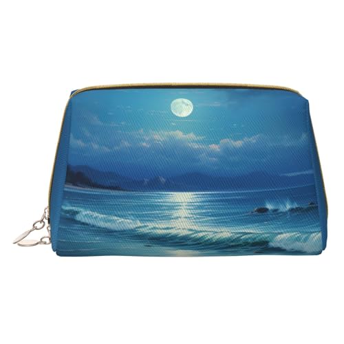 Hgvcse Make-upsea Moon Tasche aus PVC-Leder, Reißverschluss, Reise-Kosmetik-Organizer, täglicher Gebrauch, Aufbewahrungstasche, Weiß, Einheitsgröße, Weiß, One Size von Hgvcse