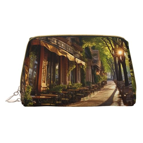 Hgvcse Make-upstreet in Paris Town Tasche aus PVC-Leder, mit Reißverschluss, Reise-Kosmetik-Organizer für den täglichen Gebrauch, Weiss/opulenter Garten, Einheitsgröße von Hgvcse